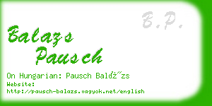 balazs pausch business card